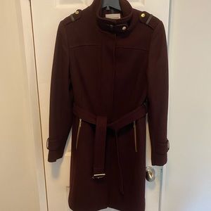 Cole Haan Burgundy Pea Coat